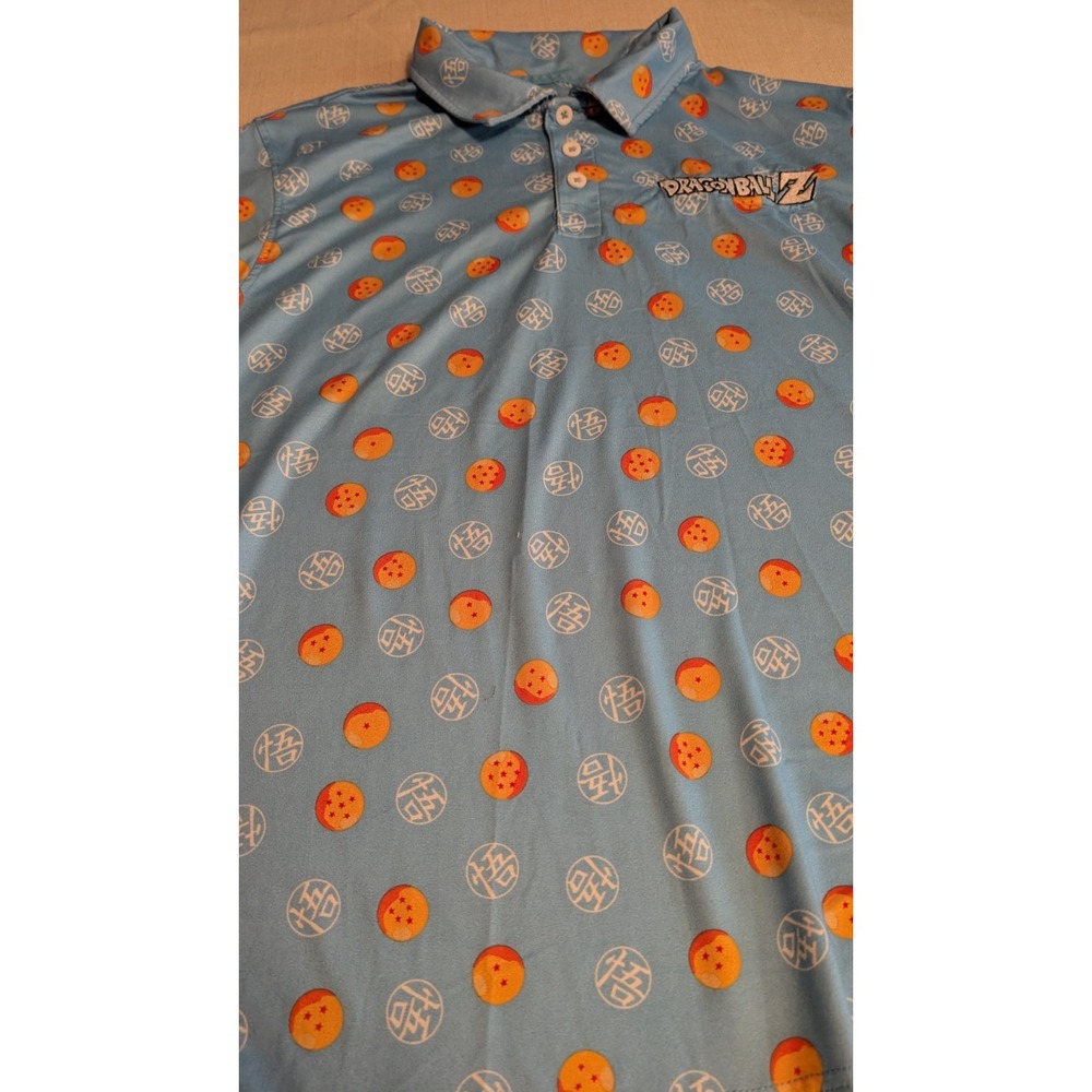 Dragonball Z Blue Button Down Short Sleeve Shirt Size Small 34/36